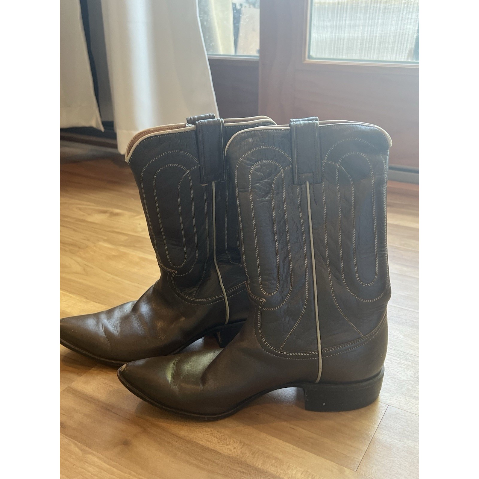 Vintage Justin Cowgirl Boots Taupe 1960s1970s Usa Made 8 A